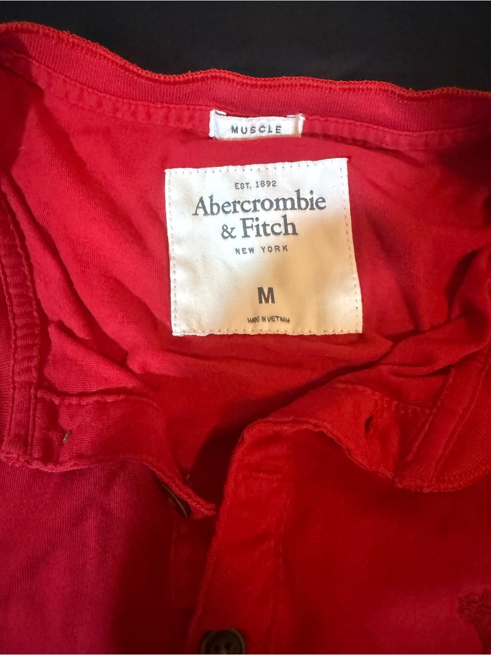 Abercrombie RED LONG SLEEVE SHIRT